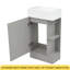 Meuble-lavabo 18,6 po avec lavabo, meuble-lavabo avec tablette à deux niveaux, orientation gauche ou droite, gris-116430353