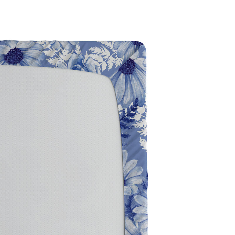 Drap-housse Ambesonne, Bleu ciel,, bleu, lavande foncé / floral, Drap-housse très grand californien