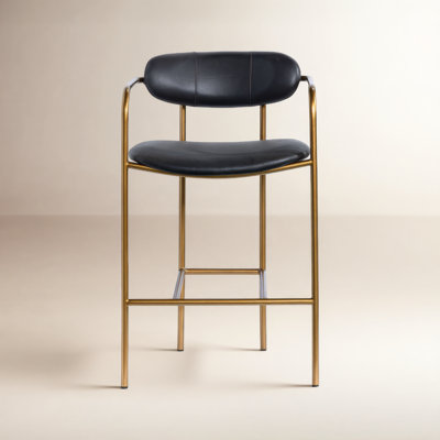 Belarus Upholstered Counter Stool with Metal Frame