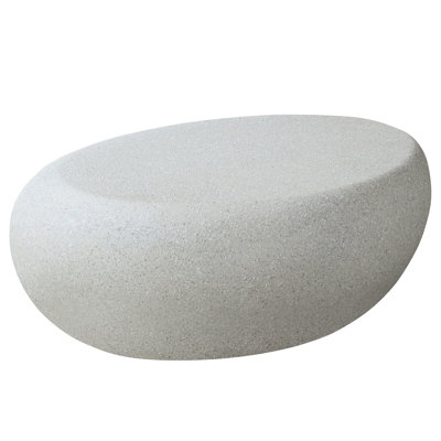 44.07'' Elliptical Fiberglass Furniture, Matte Rocks, No Assembly For Living Space Required Table, Fiberglass, Elliptical, Rocks Home