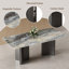 63" Modern Retangular Dining Table Set With 4 Faux Leather Dining Chairs,