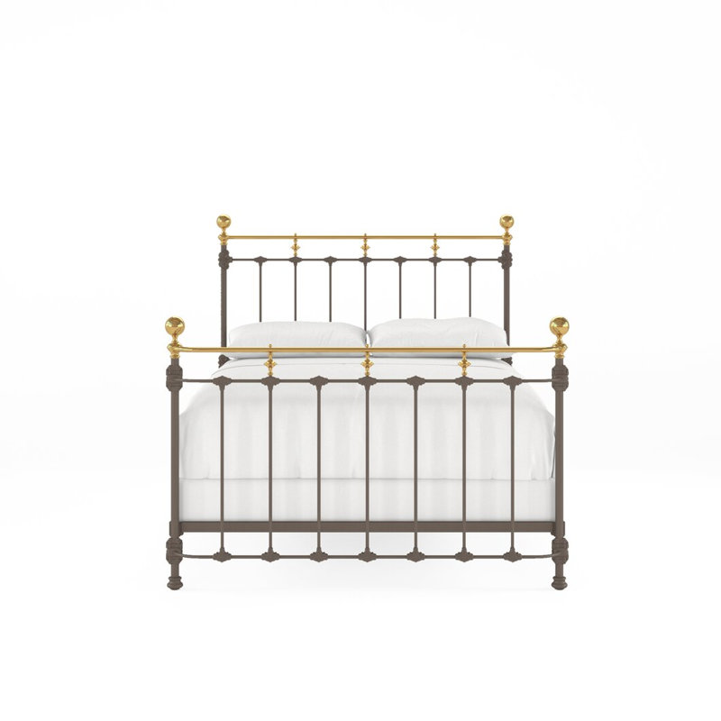 152 Excelsior Bed | Complete Bowed Foot, Queen, Bronze/Antique Gold