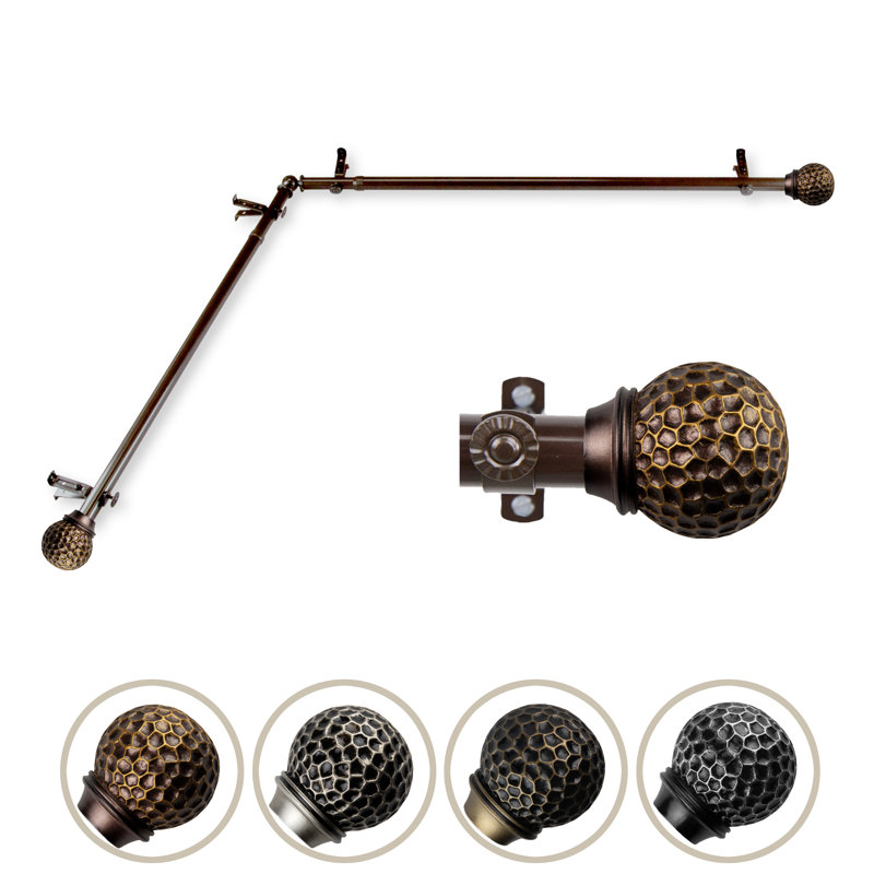 Tringle à rideaux simple réglable Desarai, Cacao, 48" - 84"
