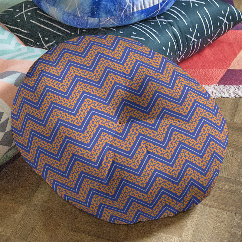 Coussin Rhonda Cheval, 30 po x 30 po, Bleu/orange