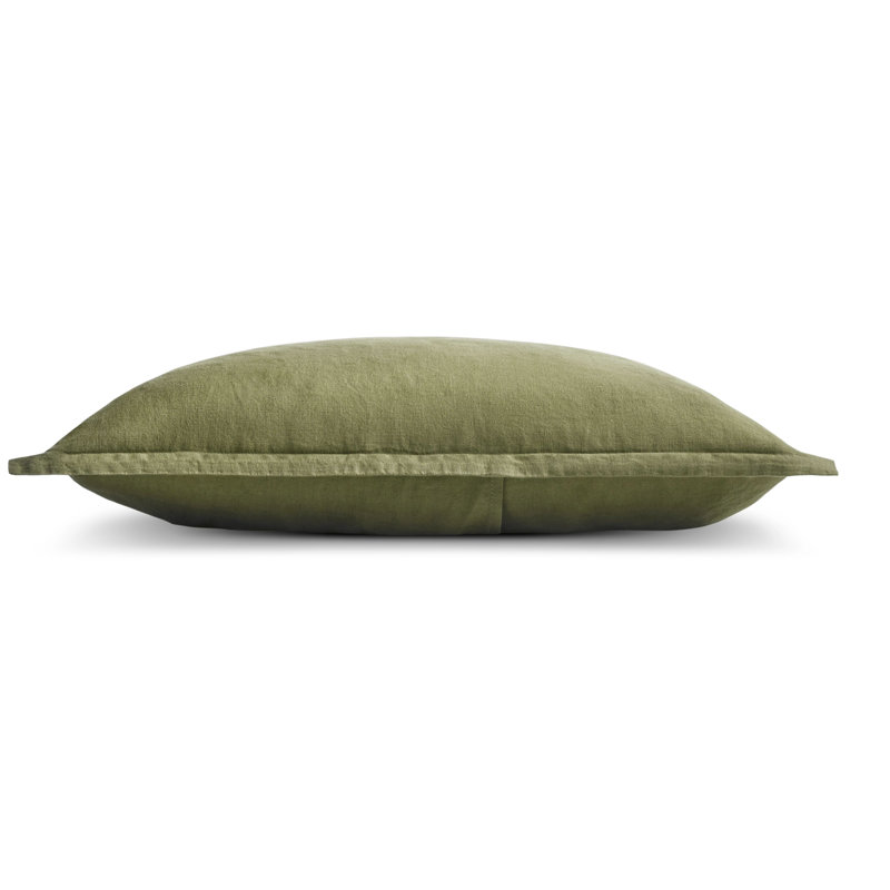 Stone Washed Duvet Cover, Queen Duvet Cover + 2 Queen Shams, Loden Green