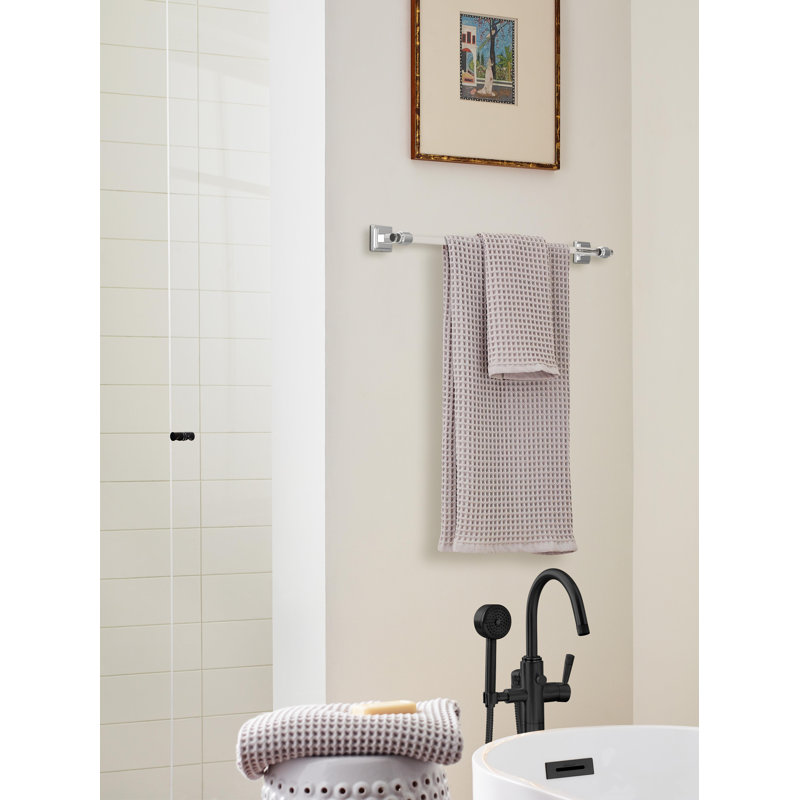 Barre à serviettes murale Glacio, Clair / Chrome, H 0,63 po x L 26,25 po x P 3,06 po