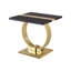 Table de bout luxueuse 1 pièce, base en forme de O, meubles de salon en acier inoxydable noir et doré