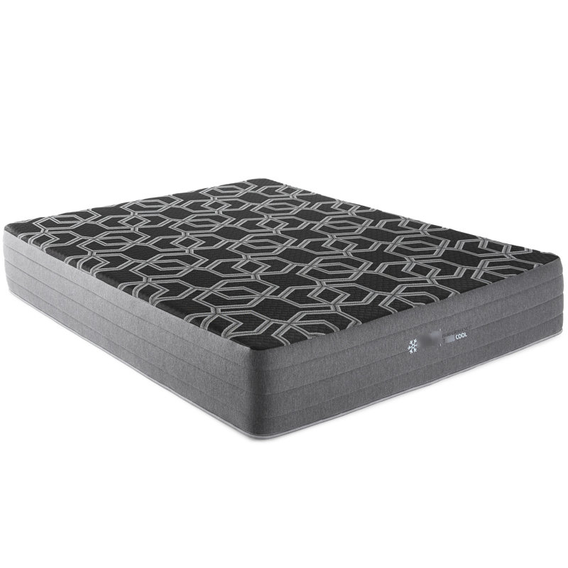 Matelas simple de 10 po avec dessus en mousse lisse pour un sommeil ferme et relaxant. Fonction de couverture de glace de sommeil plus fraîche. Gel de cuivre de 1 po, argent et graphite, circulation d'air optimale. Mousse. Fabriqué en. Hd Core. Noir