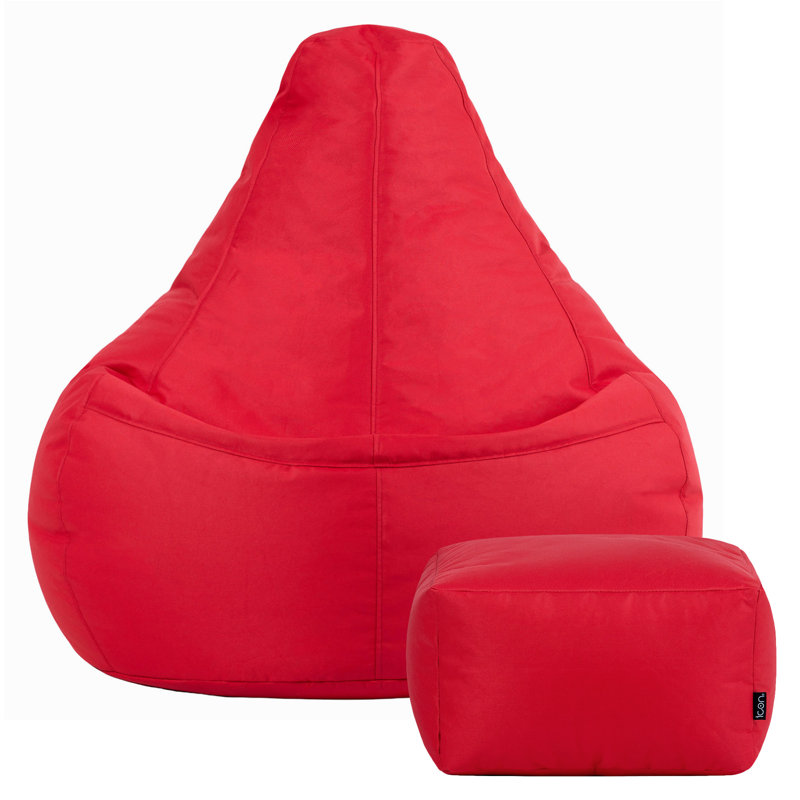 icon Recliner Bean Bag Chair & Pouffe, Red
