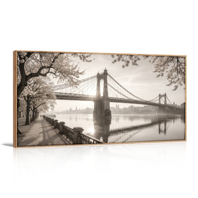 Bridge Scene Canvas Wall Art Oil Painting Print Set Of 1