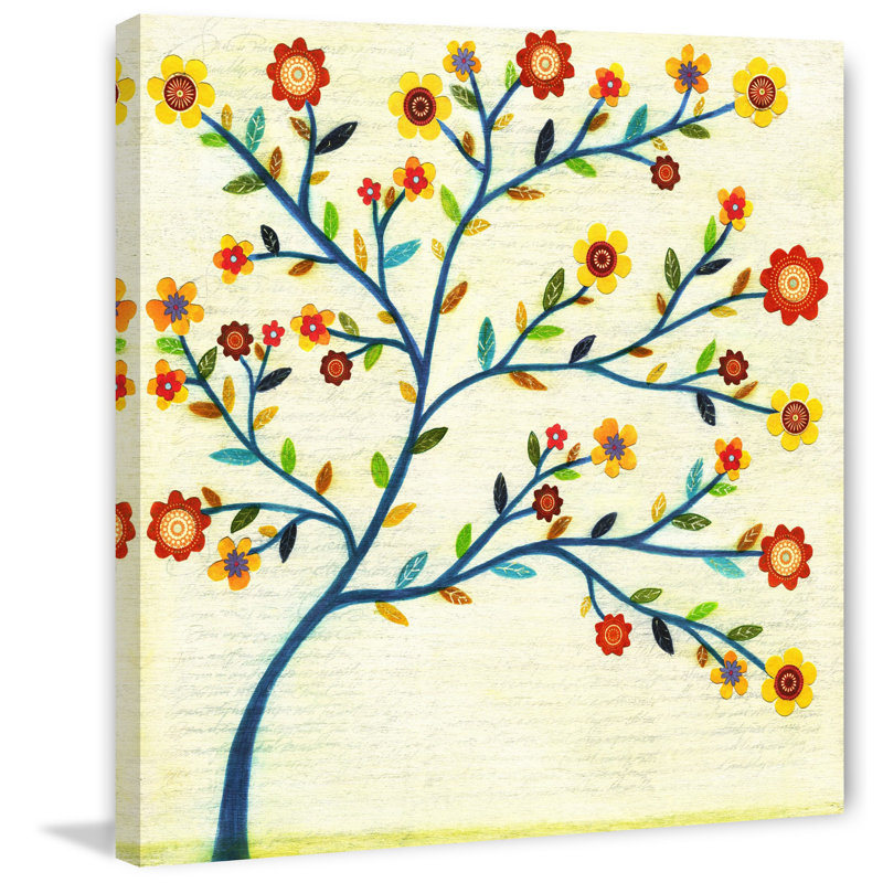 «Indigo Tree» par Vanessa Sascalia, reproduction sur toile tendue, H 24 po x l 24 po x P 1,5 po