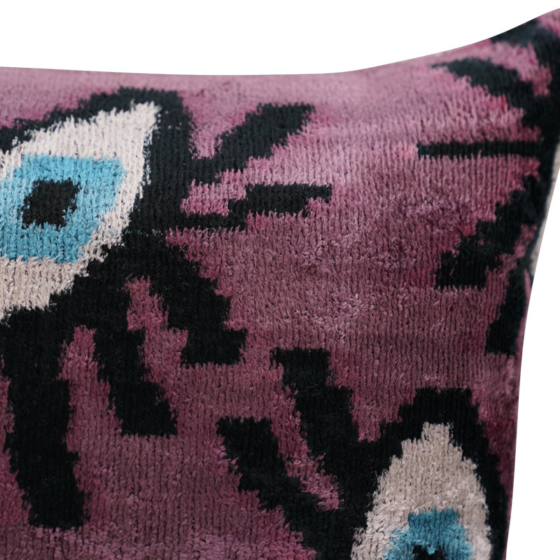 Housse et insert de coussin rectangulaire en soie / velours, Mauve