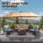 14.5 Ft X 8.3 Ft Rectangular Led Light Market Umbrella With Remote & App-Controlled Color-Changing Lights And Base-1508558528