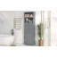 Grande armoire de rangement grise avec 3 tiroirs et tablettes réglables pour la salle de bain-1457249491