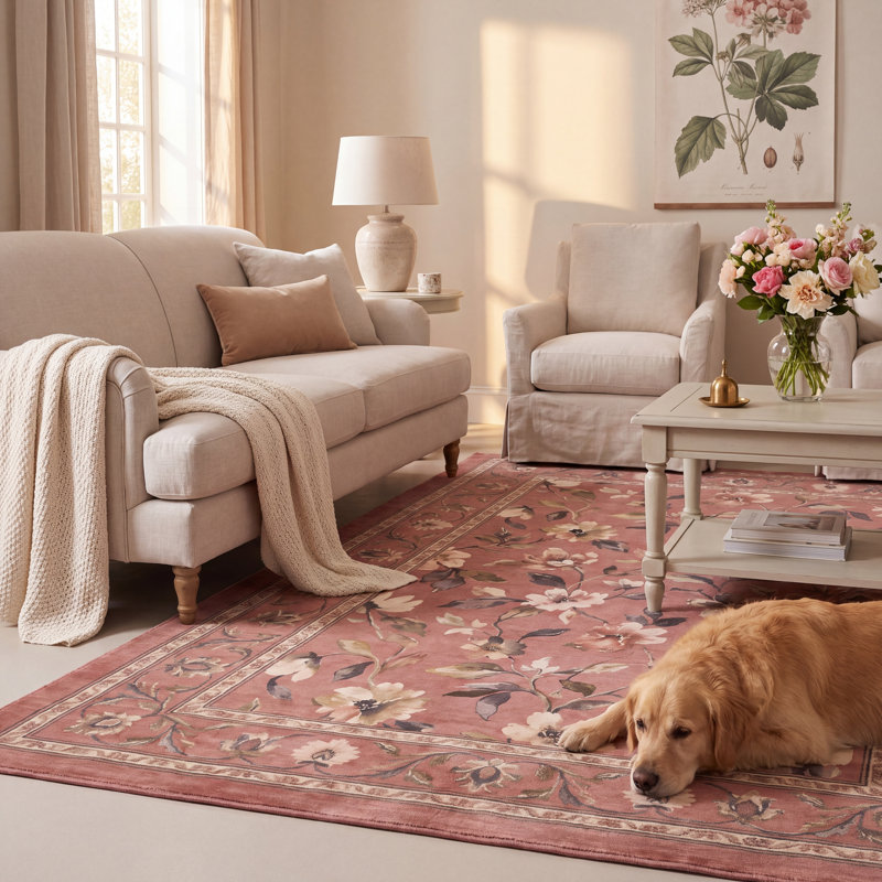 Tapis à motif floral Chantry, Rectangle 6 pi 7 po x 8 pi 10 po