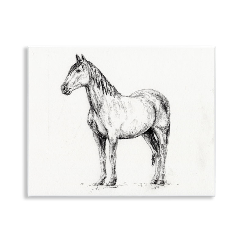Cheval, plaque murale gris anthracite, design par Leah Noel Art