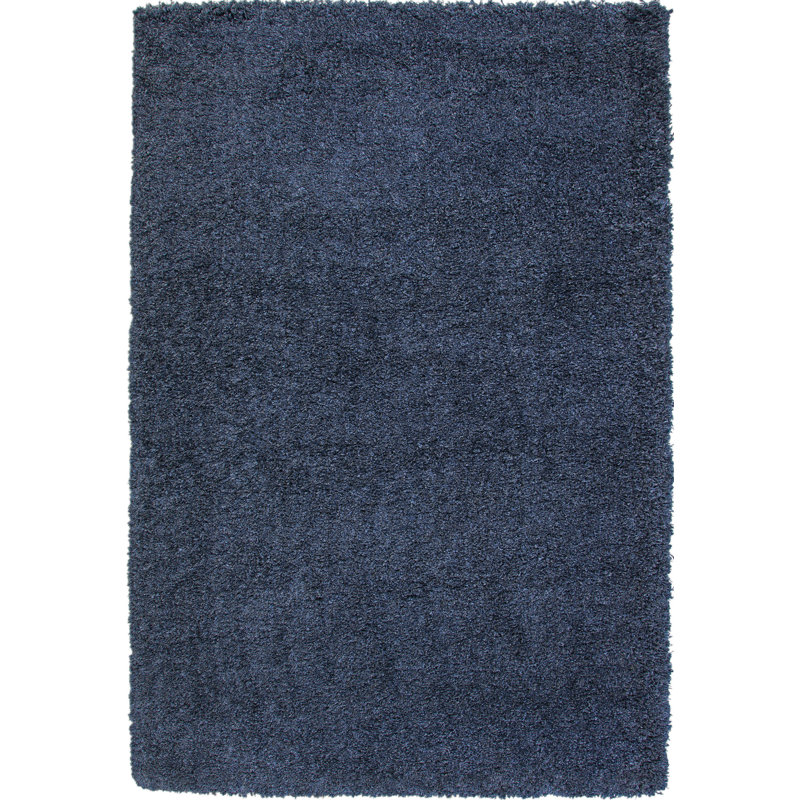 Tapis à poil long bleu ardoise 5 x 8 po