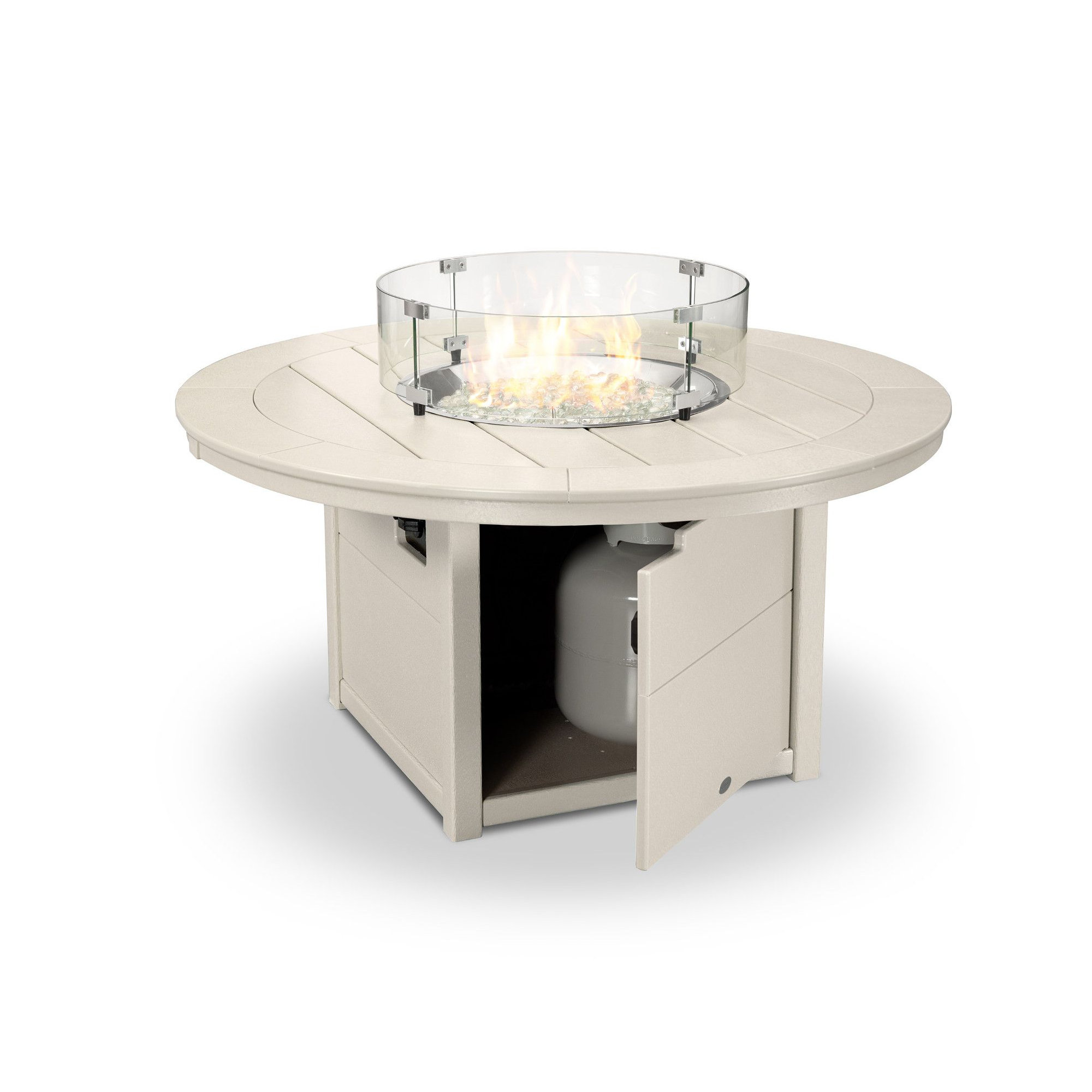 POLYWOOD Round 48" Fire Pit Table, Sand