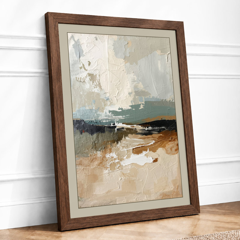 Layered Horizons Scandinavian - Framed Print, A1 - 84.1 x 59.4 cm, Walnut