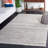 Brileigh Hand Loomed Wool/Viscose/Cotton Striped Rug in Ivory/Dark Gray-551790295