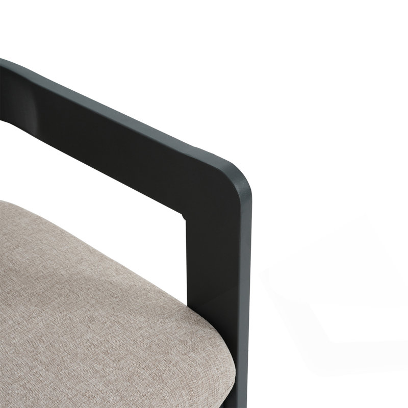 Outdoor Aluminum Dining Chair Set Of 2 With Comfortable Cushion For All-Weather Use And Modern Style.