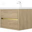 Meuble-lavabo mural de 30 po avec lavabo, armoire de rangement flottante avec comptoir en résine de pierre et tiroirs à fermeture en douceur entièrement assemblés