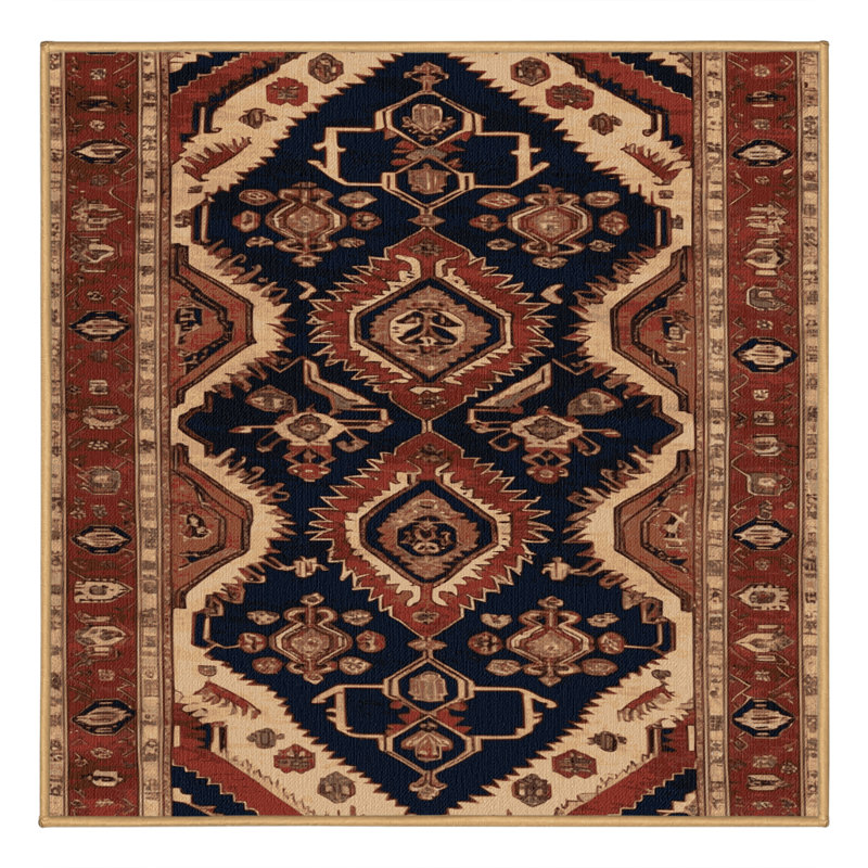 Machine Washable Persian Brown Area Rug, Square 5'