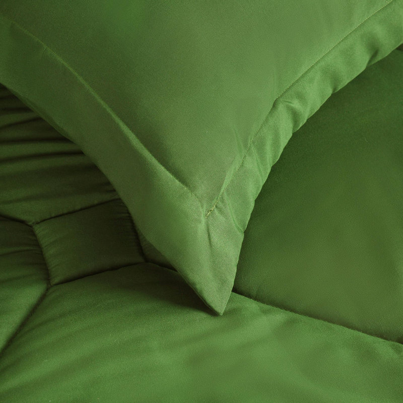 8 PCS Modern Comforter Set with Sheets All Season Bed in a Bag, Green, Queen Comforter + 7 Additional Pieces