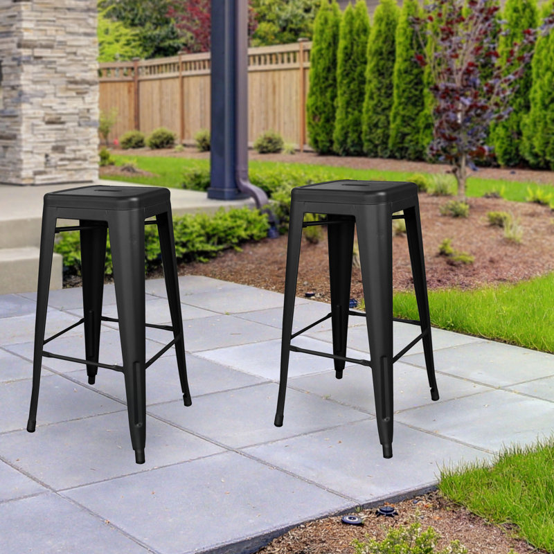 Tabouret bar et de comptoir Itzia, Noir, Tabouret de bar (assise de 30 po de hauteur), 2