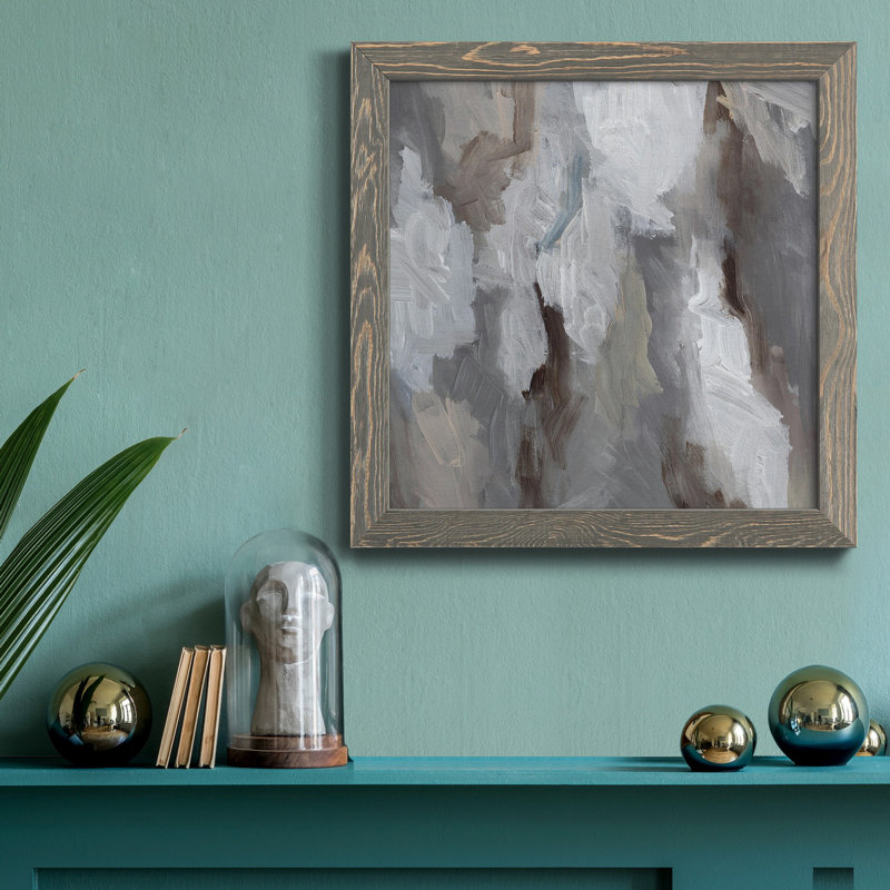 Cloudy Shapes I-Premium, toile encadrée - prête à être accrochée, H 35,5 po x l 35,5 po x P 1,5 po, gris