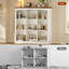 Étagère de rangement à 9 cubes, tablette moderne à 3 niveaux avec tablettes ajustables pour la maison ou le bureau, noyer et blanc