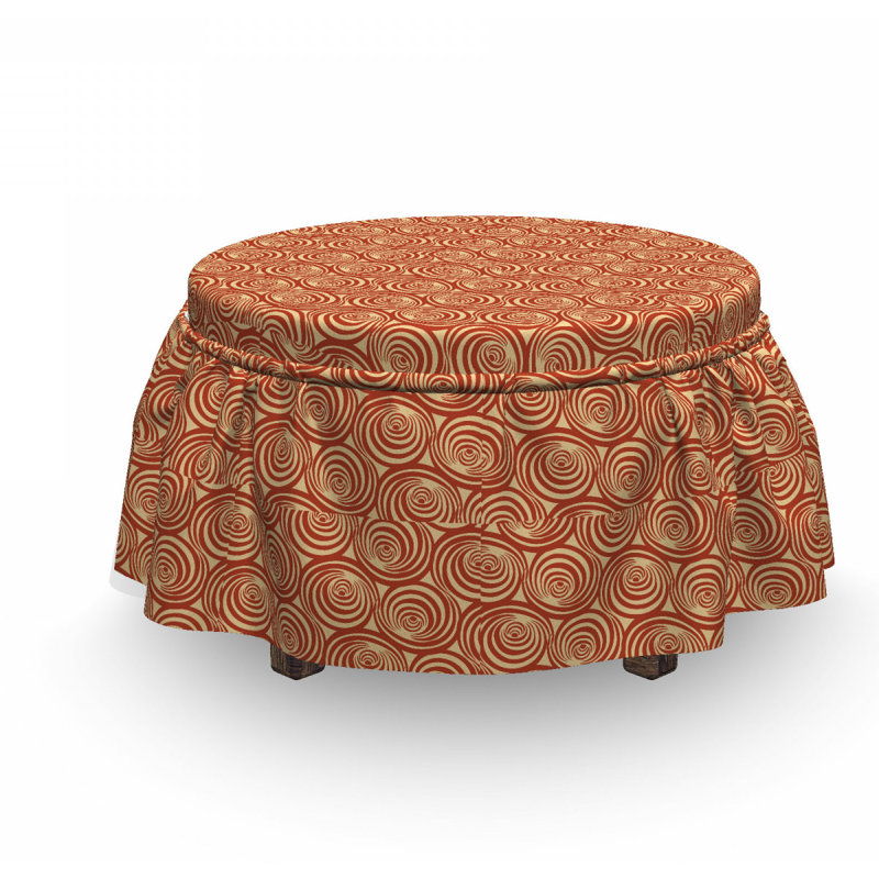 Housse pour repose-pieds circulaire en motif spirale