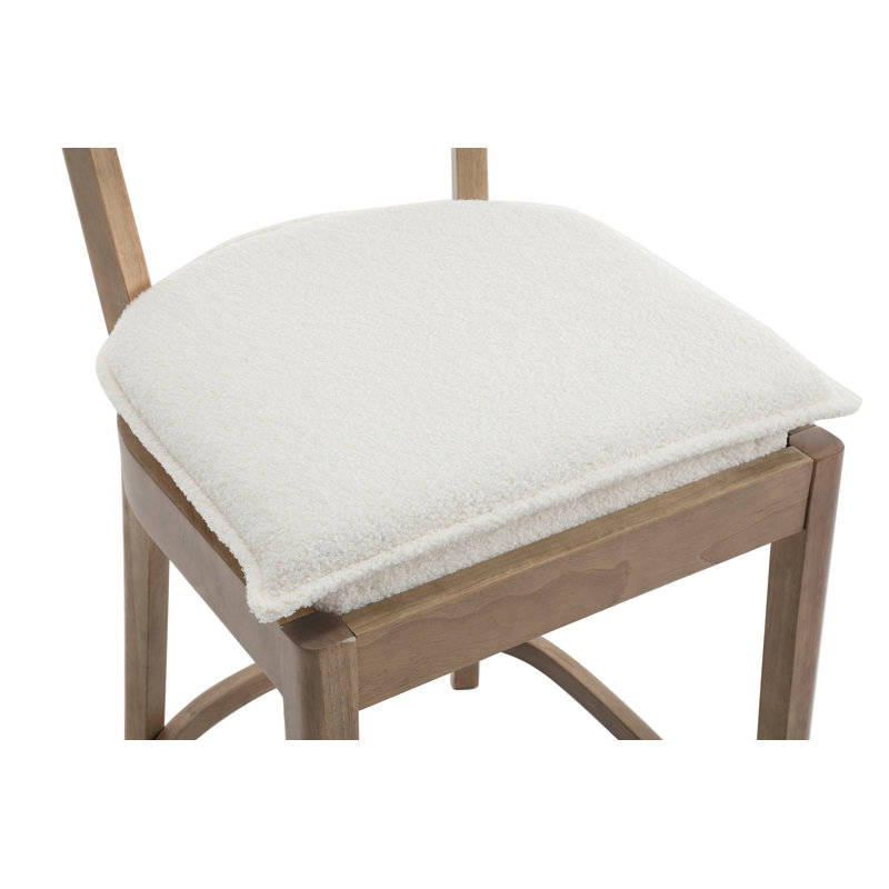 Alyssya Solid Wood Counter Stool, White, Brown/White