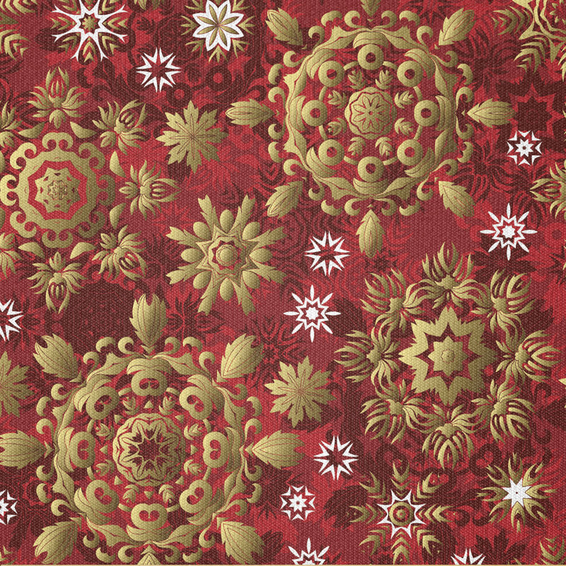 Alharby Christmas Flora Ornament Fabric