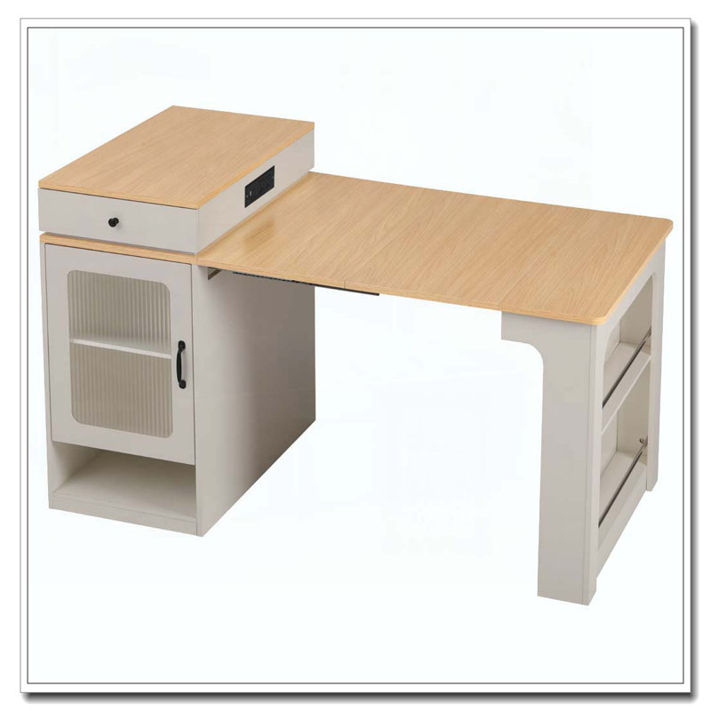 Îlot de cuisine 59,5 po avec table de salle à manger extensible, table de rangement de cuisine avec rangement double-face, îlot de cuisine avec 2 tiroirs, prise de courant, tablettes latérales ouvertes, pour la cuisine