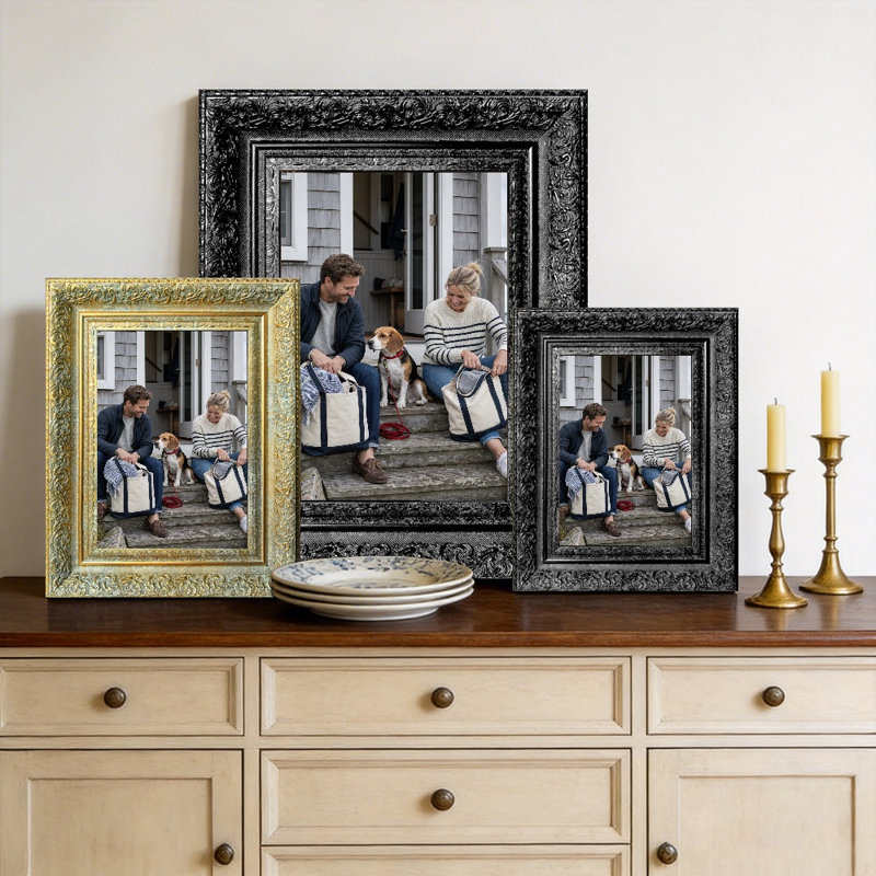 Cadre photo mural noir 3 pièces pour photos et cadres 5 po x 7 po, Noir, 3, L 5 po x H 7 po