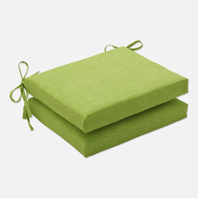 Outdoor 3'' Dining Chair Chair Pad Cushion, Green Textured Solid