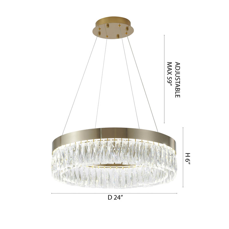 Bagimont Modern LED Crystal Halo Chandelier 