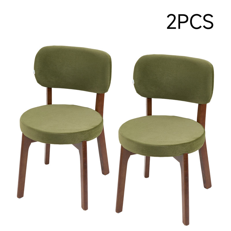 45 H Upholstered Low Back Dining Chair, Green
