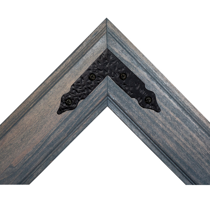 Rayne Heritage Hardwood Poplar Mirror With Decorative Corner Brackets, 42 x 33, Carbon Gray