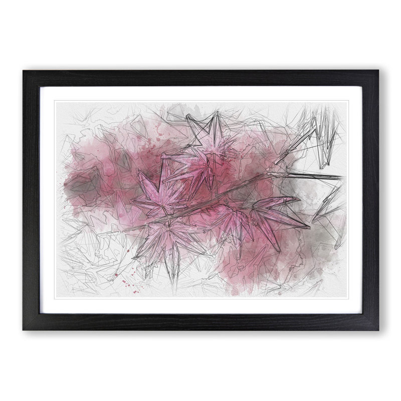 Japanese Maple Tree - Picture Frame Painting, 27cm H x 36cm W x 2cm D, Black
