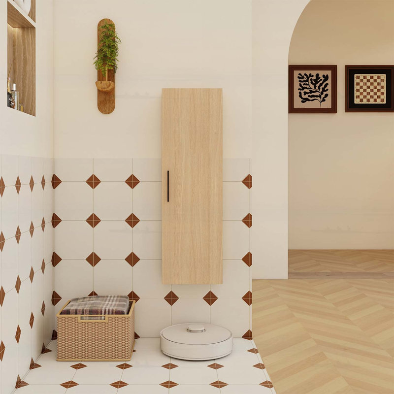 Tall Floating Bathroom Side Cabinet