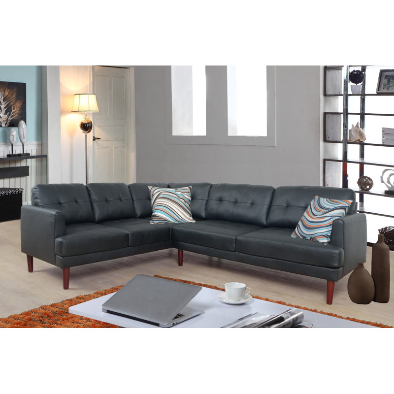 Canapé et chaise, Similicuir noir, Faisant face vers la gauche, 33 po H x 76 po L x 63,7 po P