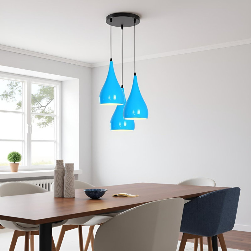 3 - Light Teardrop Pendant, Blue