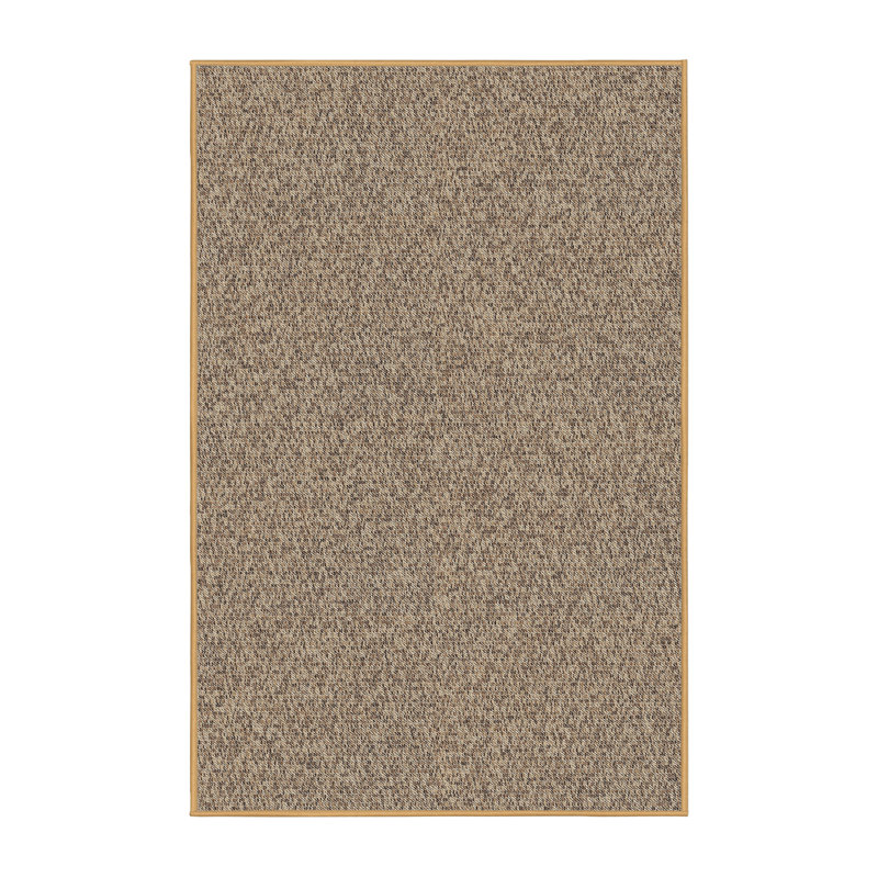 Tapis brun en laine / polyester tissé à la machine à la machine, Rectangle 8 pi x 10 pi