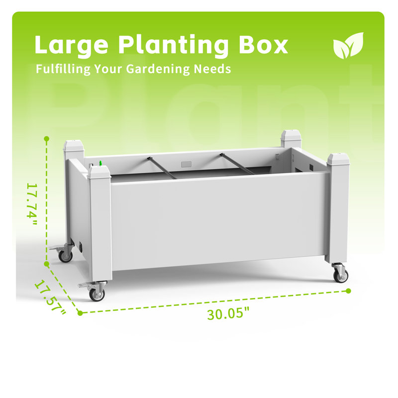Boîte à fleurs surélevée en résine avec jardin 17,74 "h