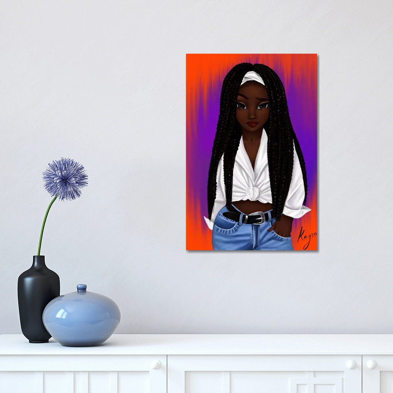 « Poétique » par Princess karibo-impression d’art graphique, Toile tendue, H 18 po x l 12 po x 1,5 po, Pas de tapis