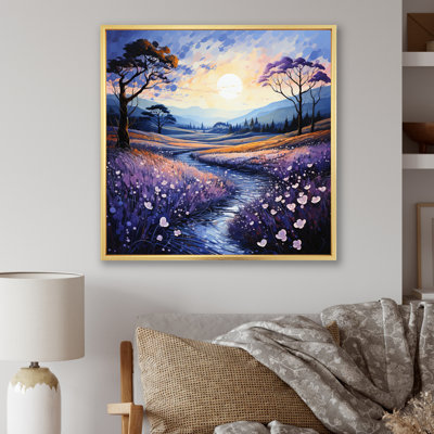 «Violets Field Pointillism Dot II», reproduction sur toile