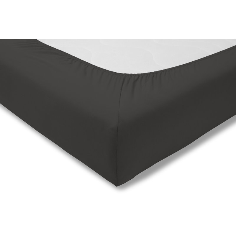Cotton Blend Jersey Knit Fitted Sheet, 180-200cm x 200cm, Slate