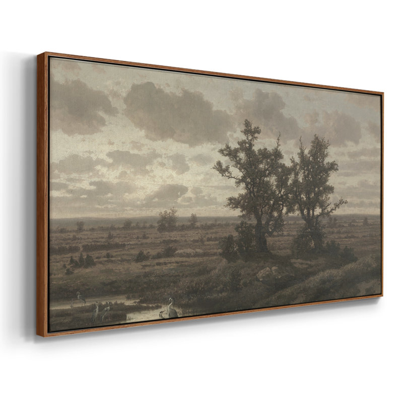 Série paysage - DMCVII - Toile tendue avec châssis encadré - Prêt à être accroché, H 17 po x l 33 po, Blanc